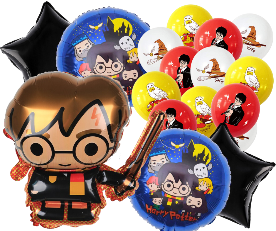Balony foliowe lateksowe Harry Potter 17szt. zestaw urodziny Hogwart