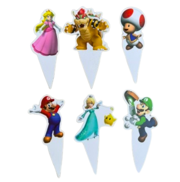 Toppery pikery Mario 6szt. na tort babeczki muffinki urodziny dekoracja