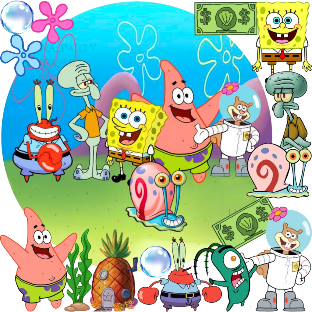 Opłatek na tort Spongebob 16el. Squarepants Kanciastoporty Patryk