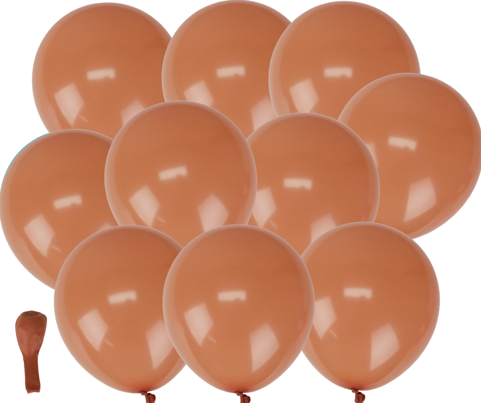 Balon lateksowe brązowe 10szt. gumowe 25cm