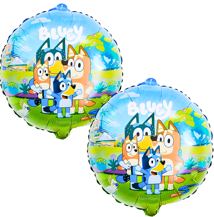 Balon foliowy pieski Bluey i Bingo 45cm okrągły dwustronny