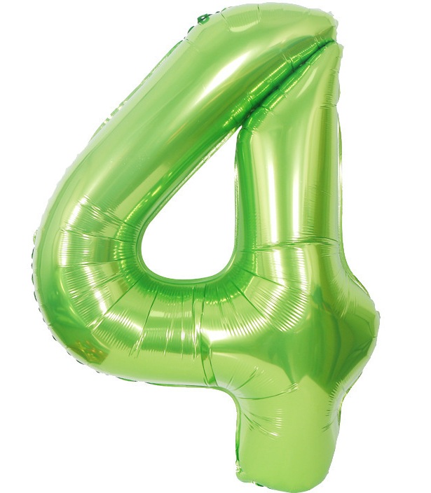 BALON FOLIOWY CYFRA 4 ZIELONA 100cm