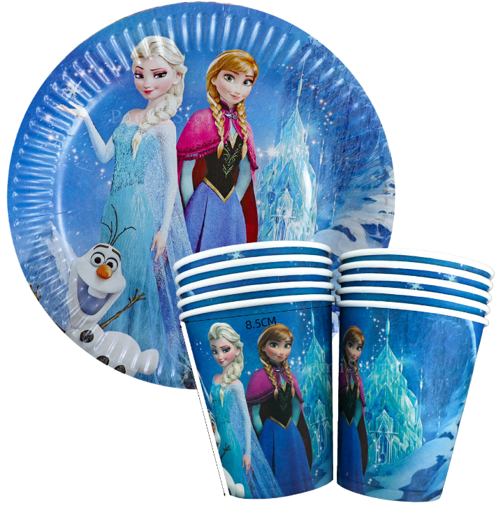 Kubki i talerzyki Kraina Lodu Frozen Elsa Olaf 20szt. urodziny