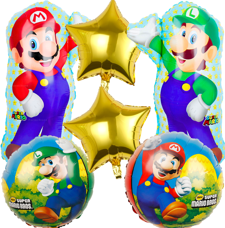 Balony foliowe Mario Luigi zestaw 6szt.