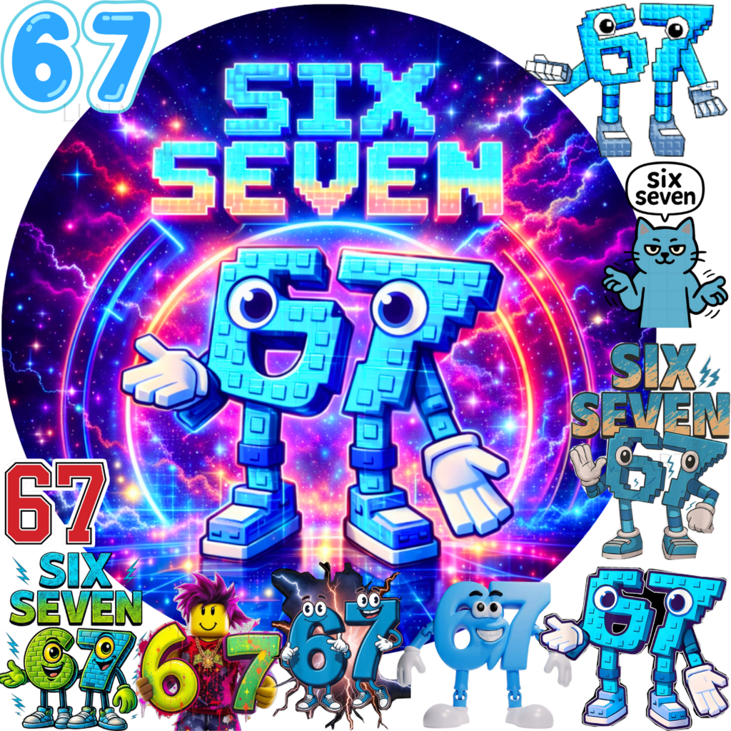 Opłatek na tort 67 Six Seven Brainrot 12el.