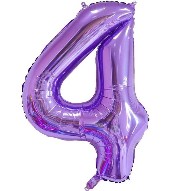 BALON FOLIOWY CYFRA 4 FIOLETOWA 100cm