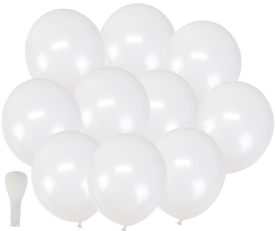 Balon lateksowe białe 10szt. gumowe 25cm