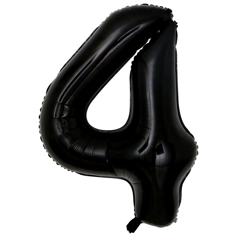 BALON FOLIOWY CYFRA 4 CZARNA 100cm