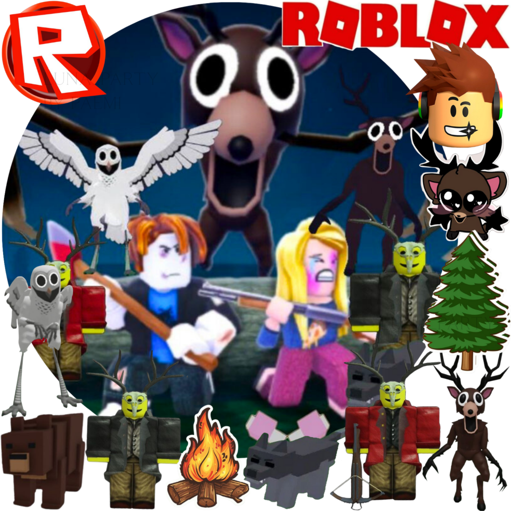 Opłatek na tort 99 Nocy w Lesie Roblox 13el.