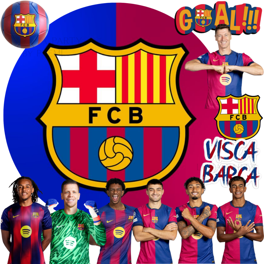 Opłatek na tort FC Barcelona 12el. piłka nożna FCB