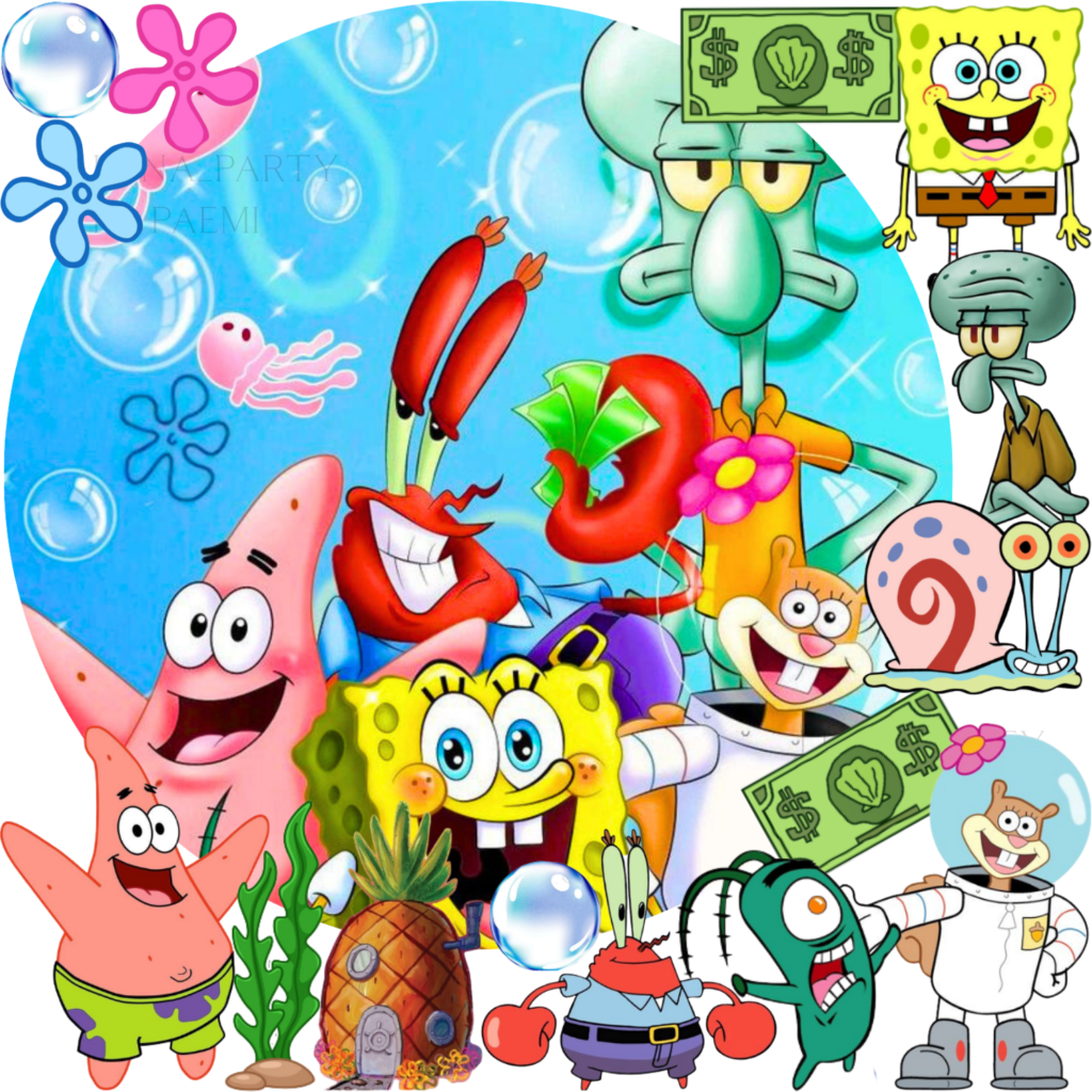 Opłatek na tort Spongebob 16el. Squarepants Kanciastoporty Patryk