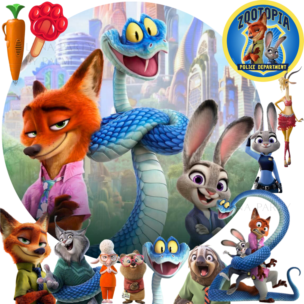 Opłatek na tort Zwierzogród Zootopia 13el.