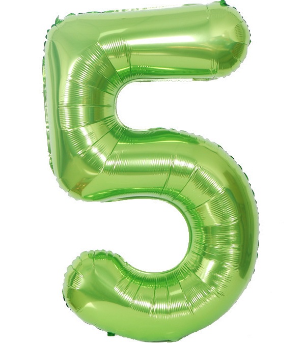 BALON FOLIOWY CYFRA 5 ZIELONA 100cm