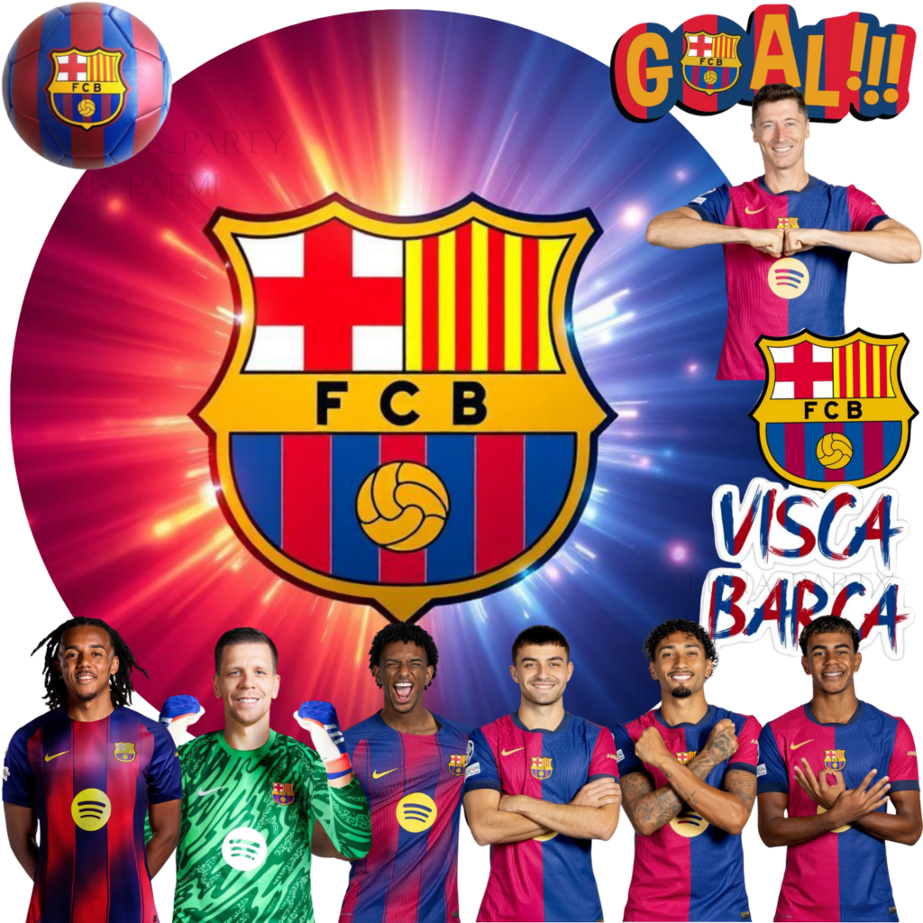 Opłatek na tort FC Barcelona 12el. piłka nożna FCB