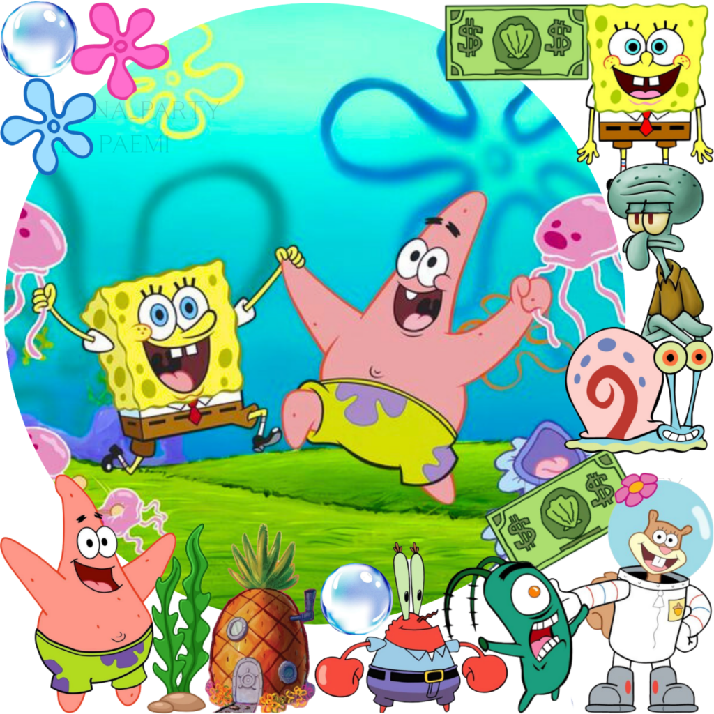 Opłatek na tort Spongebob 16el. Squarepants Kanciastoporty Patryk