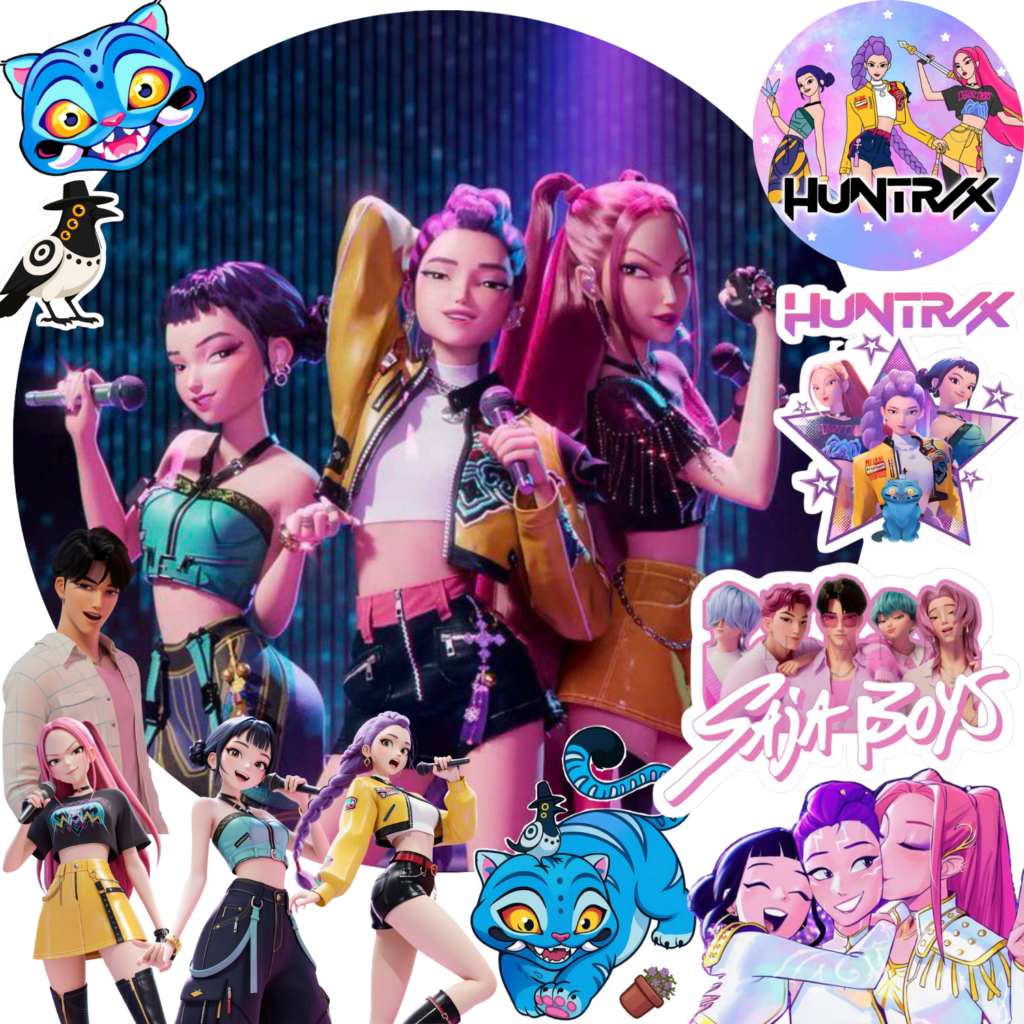 Opłatek na tort K-Pop Demon Hunters 12el. Huntrix Saja Boys