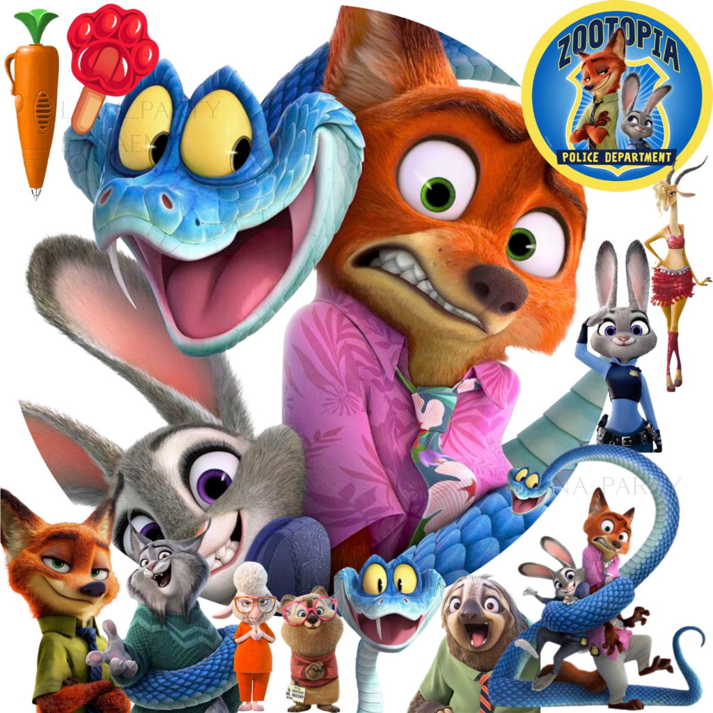Opłatek na tort Zwierzogród Zootopia 13el.
