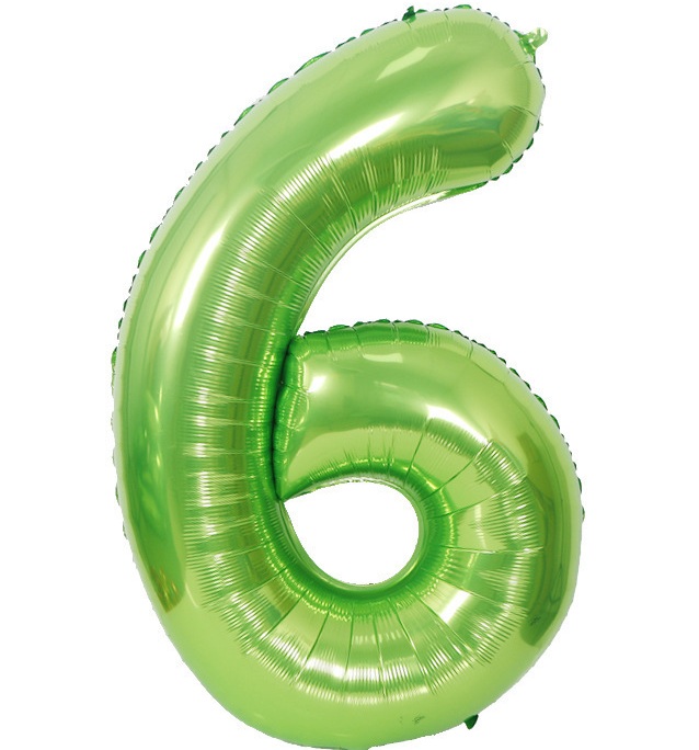 BALON FOLIOWY CYFRA 6 ZIELONA 100cm