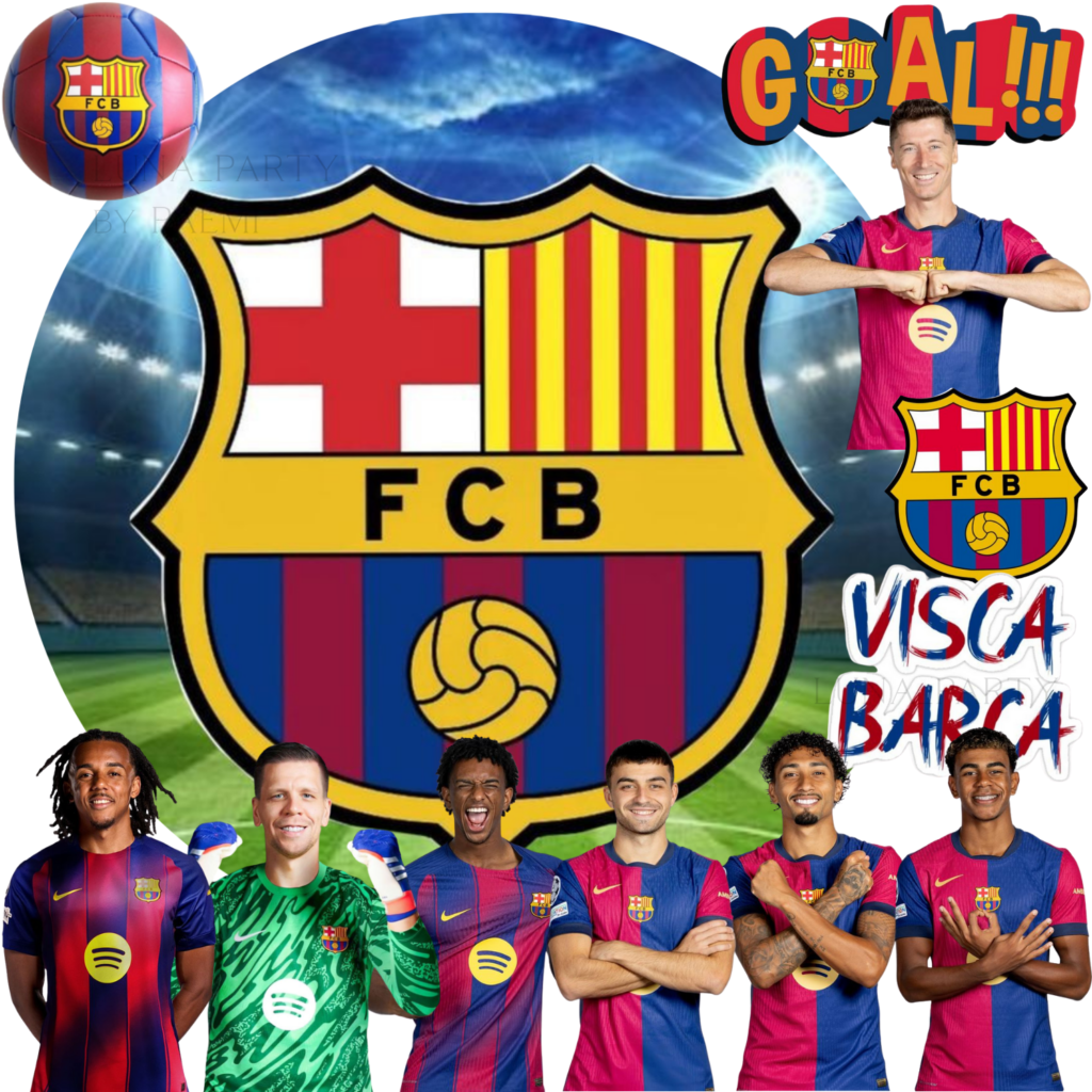 Opłatek na tort FC Barcelona 12el. piłka nożna FCB