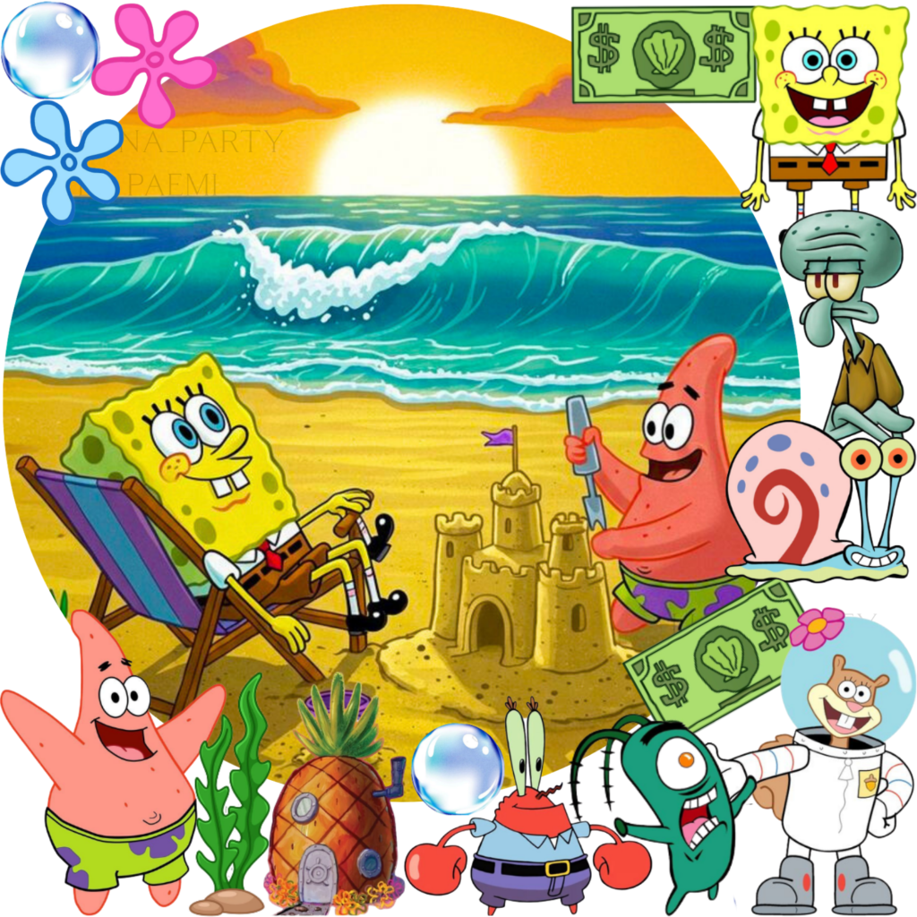 Opłatek na tort Spongebob 16el. Squarepants Kanciastoporty Patryk