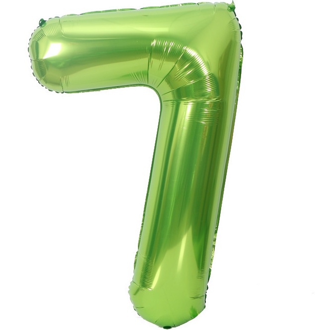 BALON FOLIOWY CYFRA 7 ZIELONA 100cm