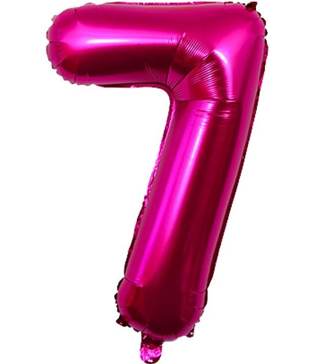 BALON FOLIOWY CYFRA 7 RÓŻOWA 100cm