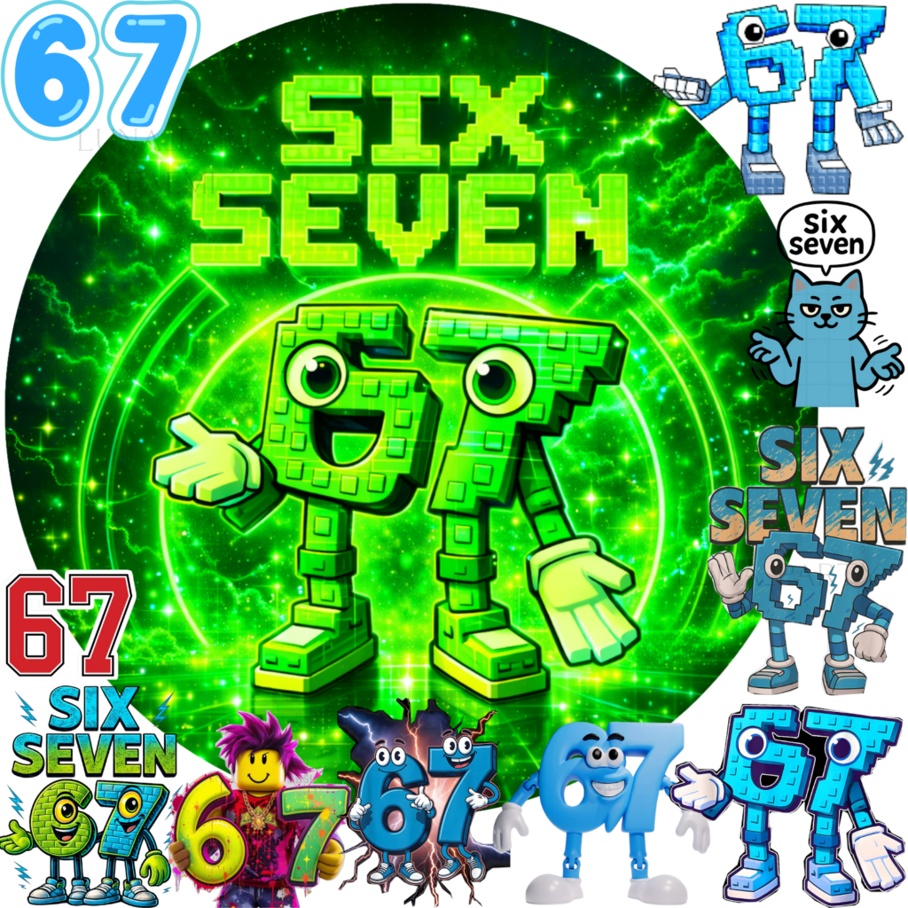 Opłatek na tort 67 Six Seven Brainrot 12el.