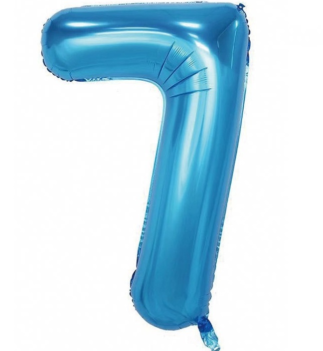 BALON FOLIOWY CYFRA 7 NIEBIESKA 100cm