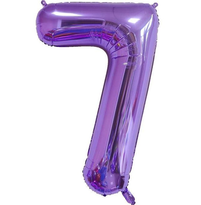 BALON FOLIOWY CYFRA 7 FIOLETOWA 100cm