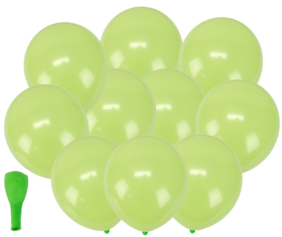 Balon lateksowe jasno-zielone 10szt. gumowe 25cm