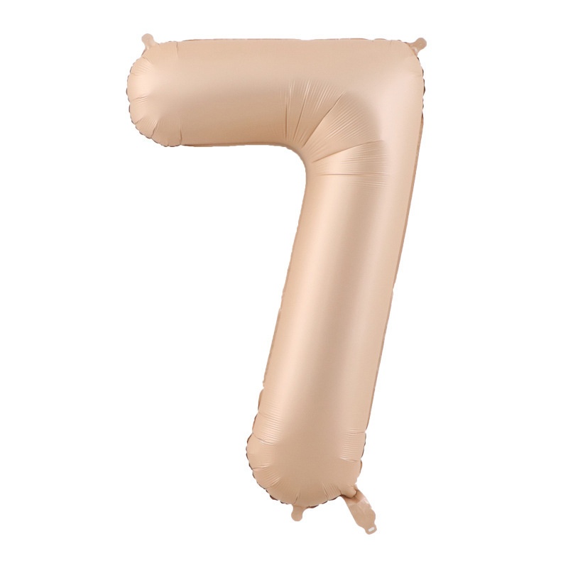 BALON FOLIOWY CYFRA 7 BEŻOWA 100cm