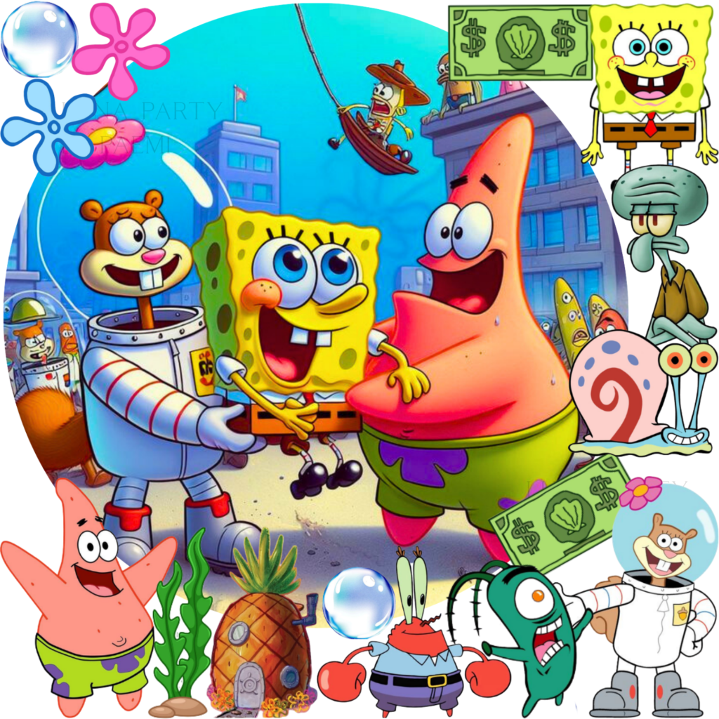 Opłatek na tort Spongebob 16el. Squarepants Kanciastoporty Patryk