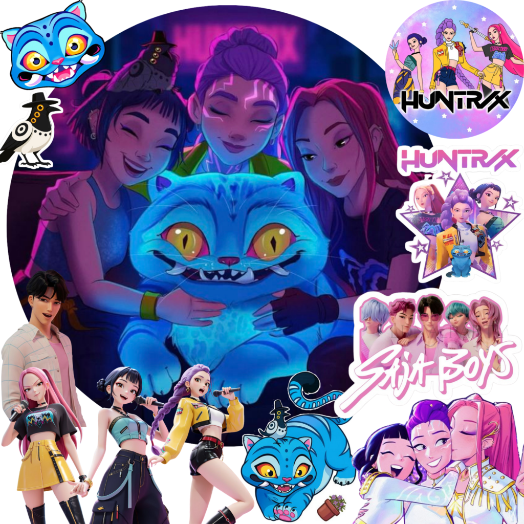 Opłatek na tort K-Pop Demon Hunters 12el. Huntrix Saja Boys