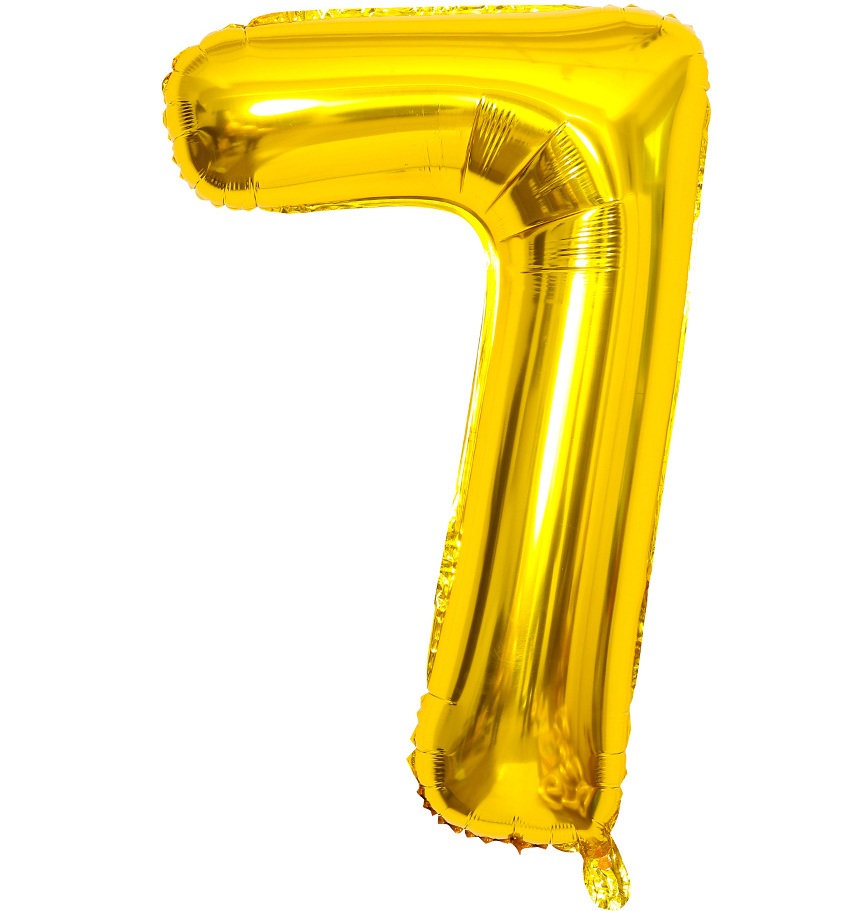 BALON FOLIOWY CYFRA 7 ZŁOTA 100cm
