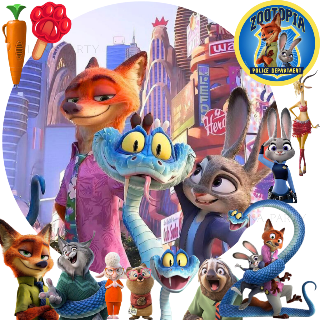 Opłatek na tort Zwierzogród Zootopia 13el.