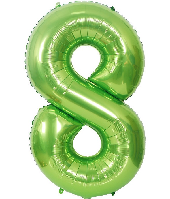 BALON FOLIOWY CYFRA 8 ZIELONA 100cm