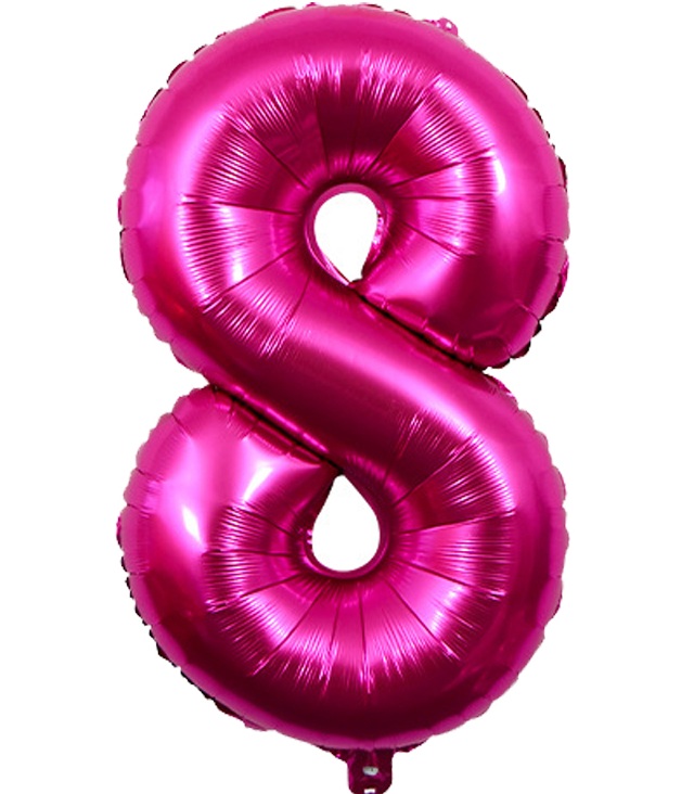 BALON FOLIOWY CYFRA 8 RÓŻOWA 100cm