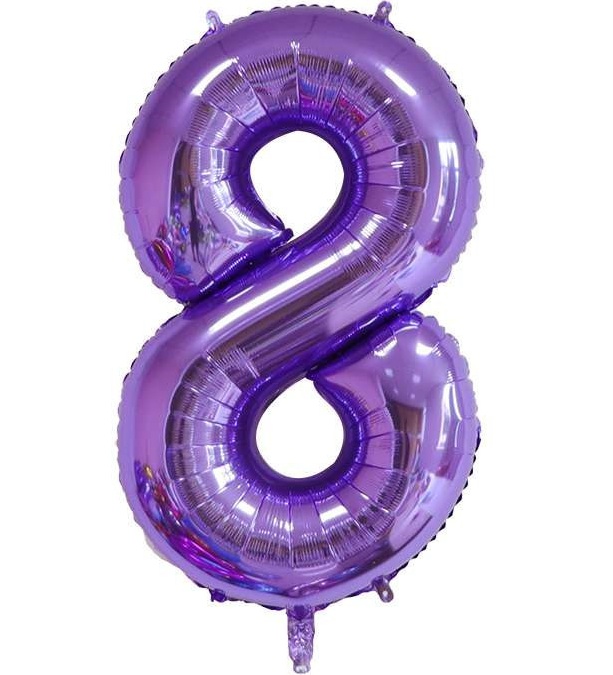 BALON FOLIOWY CYFRA 8 FIOLETOWA 100cm