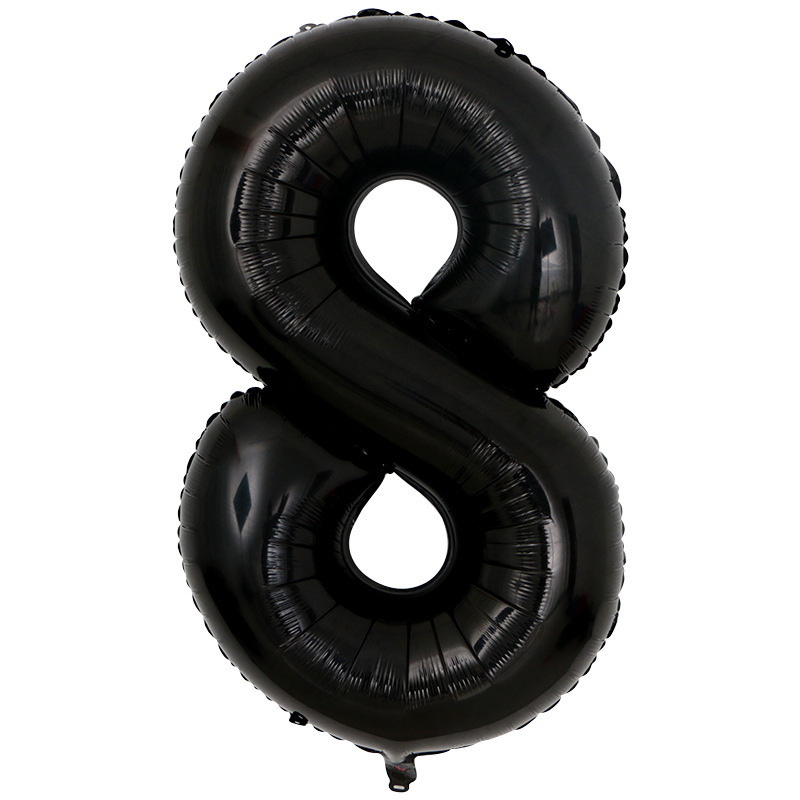 BALON FOLIOWY CYFRA 8 CZARNA 100cm
