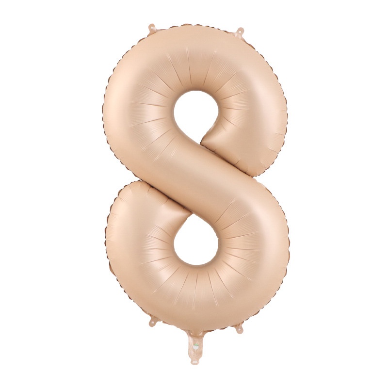 BALON FOLIOWY CYFRA 8 BEŻOWA 100cm