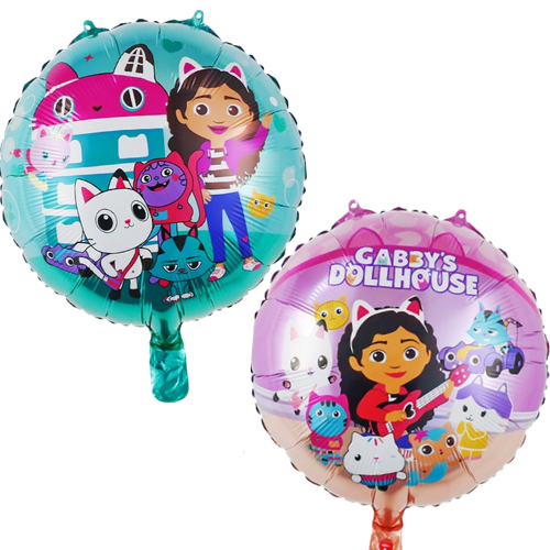 Balon foliowy Koci Domek Gabi 45cm okrągły dwustronny