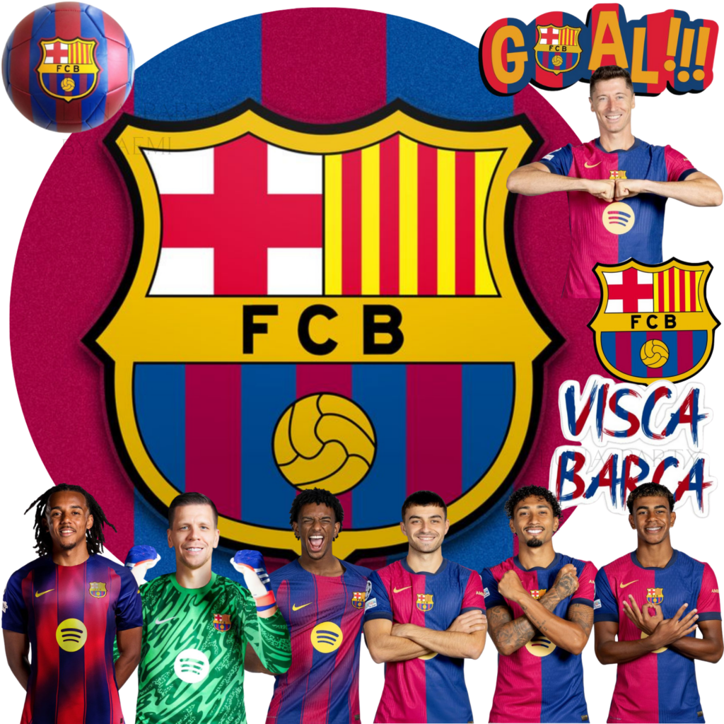 Opłatek na tort FC Barcelona 12el. piłka nożna FCB