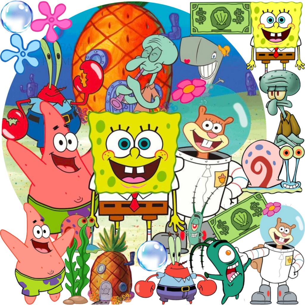 Opłatek na tort Spongebob 16el. Squarepants Kanciastoporty Patryk