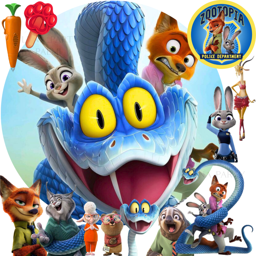 Opłatek na tort Zwierzogród Zootopia 13el.