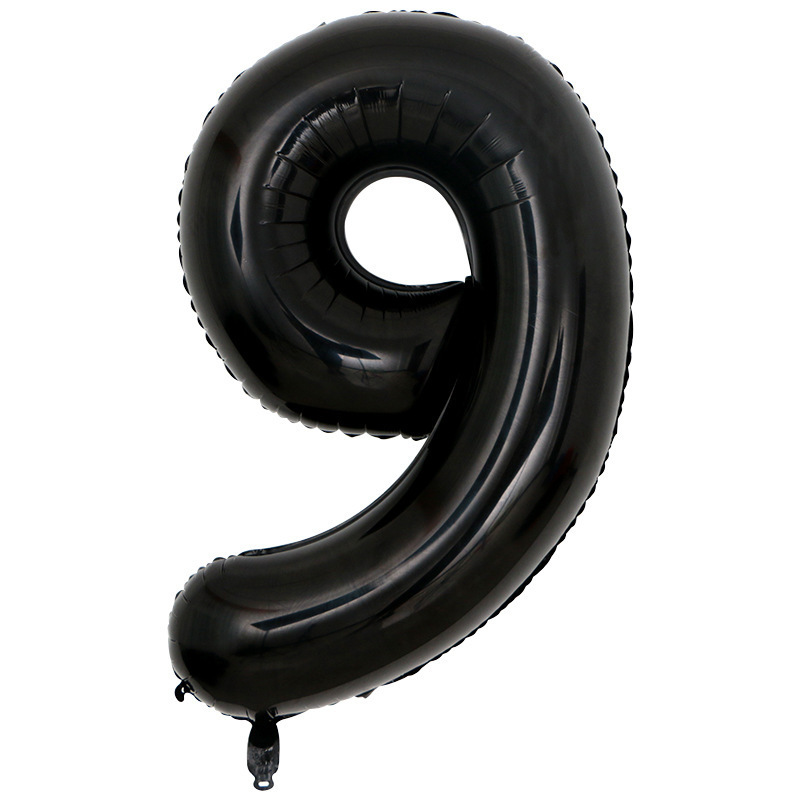 BALON FOLIOWY CYFRA 9 CZARNA 100cm