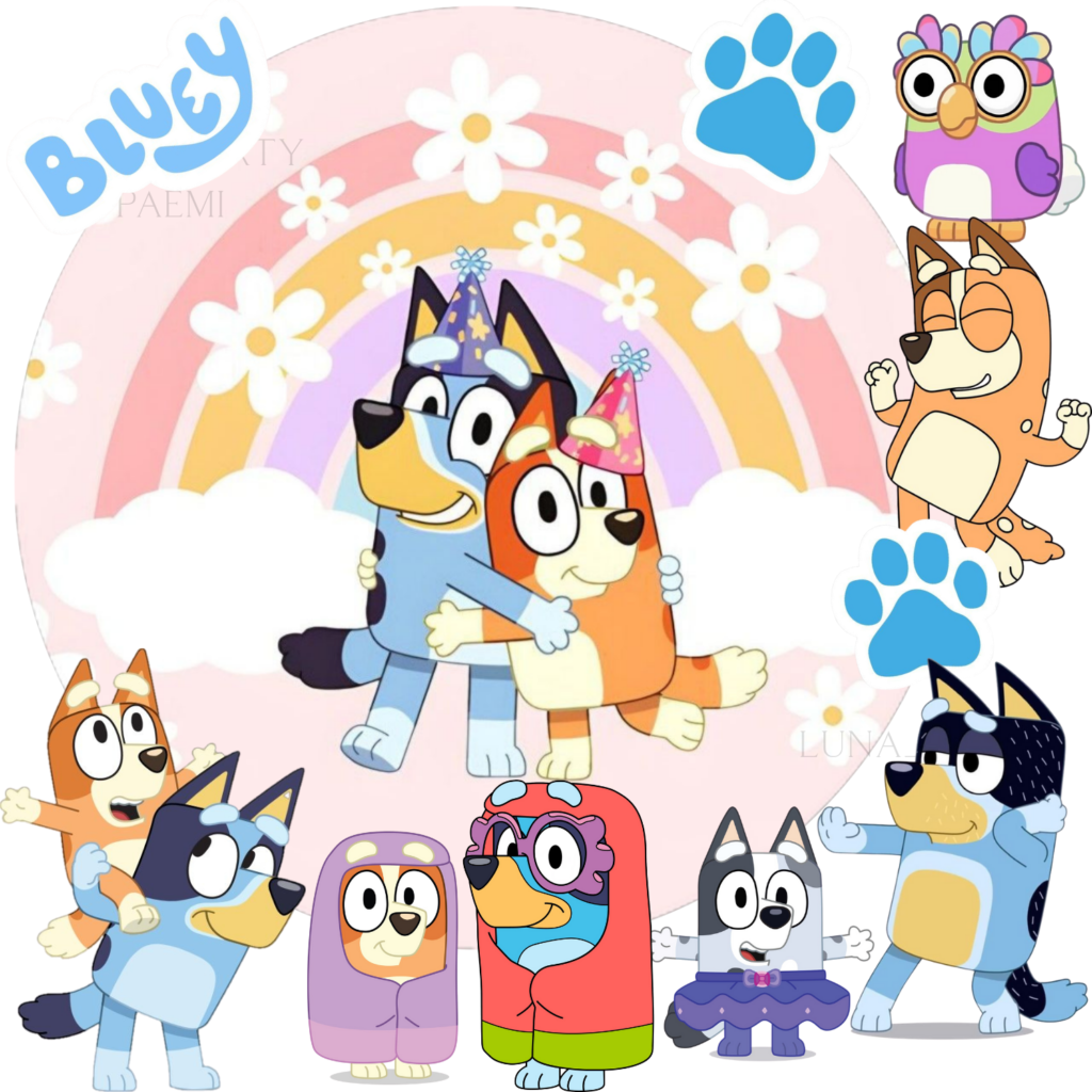 Opłatek na tort Bluey i Bingo 11el.