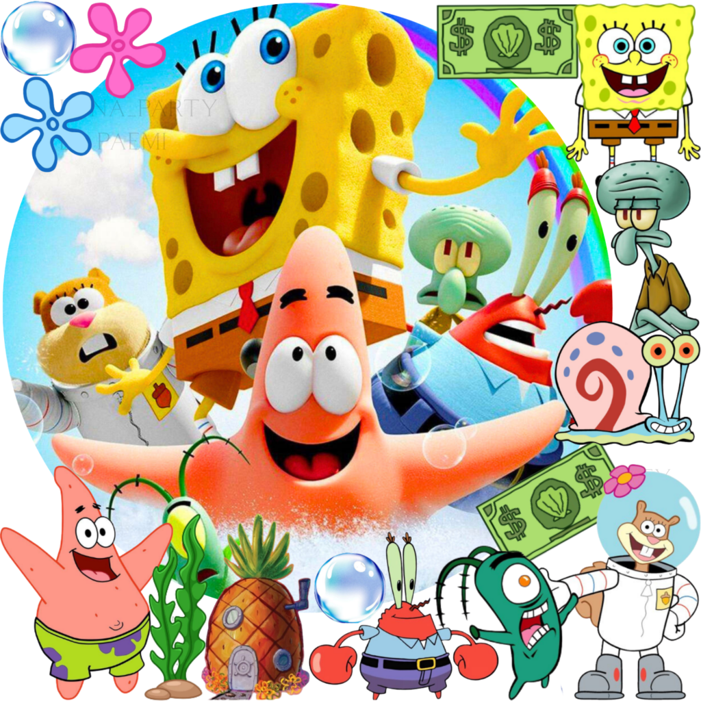 Opłatek na tort Spongebob 16el. Squarepants Kanciastoporty Patryk