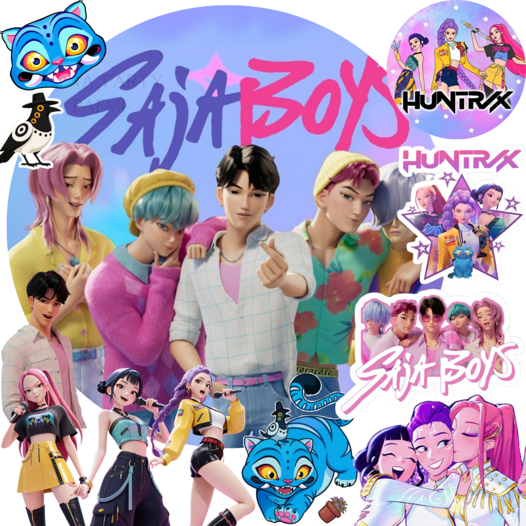 Opłatek na tort K-Pop Demon Hunters Saja Boys 12el. Huntrix