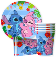 Kubki i talerzyki Lilo & Stitch zestaw 20 szt. urodziny Sticz