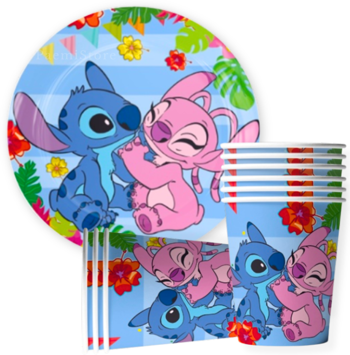 Kubki i talerzyki Lilo & Stitch zestaw 20 szt. urodziny Sticz